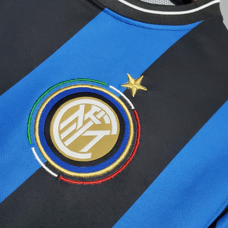 Camisa Inter de Milão Retrô 2009/10 Torcedor Masculina - Preto e Azul