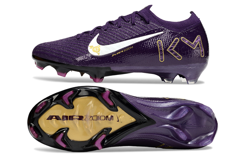 Chuteira Nike Air Zoom Mercurial Vapor 16 Elite FG - Kylian Mbappé - Campo - Roxa