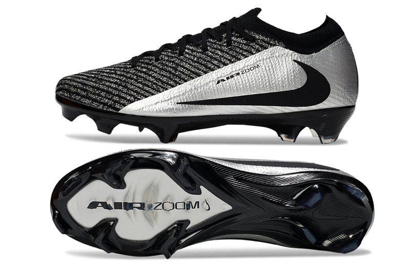 Chuteira Nike Air Zoom Mercurial Vapor 16 Elite FG - Travis Scott - Preta e Prata