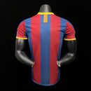 Camisa Barcelona Retrô Home 2010/11 - Torcedor Masculina - Azul e Grená