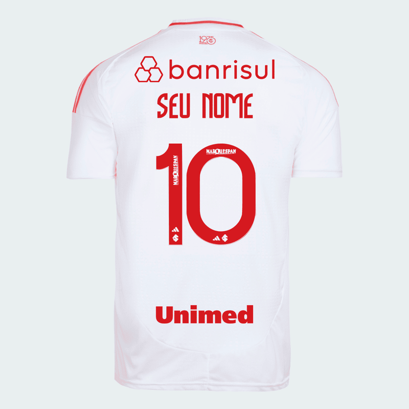 Camisa Internacional II 2025/26 Adidas com Patrocínios – Branca – Masculina