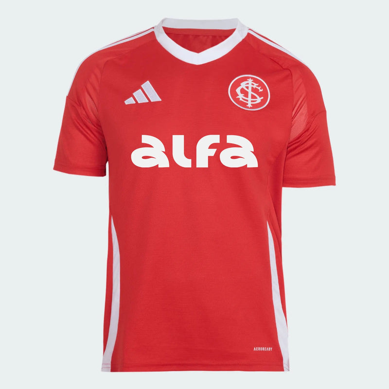 Camisa Internacional I 2025/26 Adidas com Patrocínios – Vermelha – Masculina