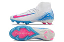 Chuteira Nike Air Zoom Mercurial Superfly 10 Elite FG Campo - Branco e Azul