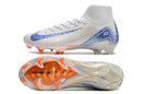 Chuteira Nike Air Zoom Mercurial Superfly 10 Elite FG Campo - Branco e Azul