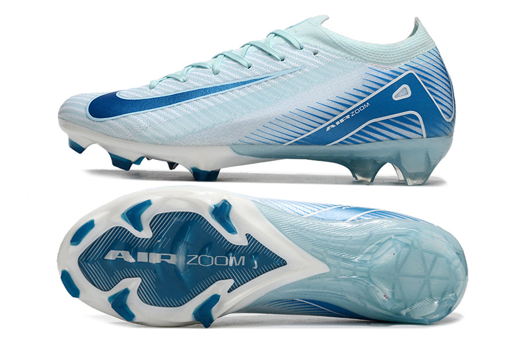 Chuteira Nike Air Zoom Mercurial Vapor 16 Elite FG Campo - Azul e Bran