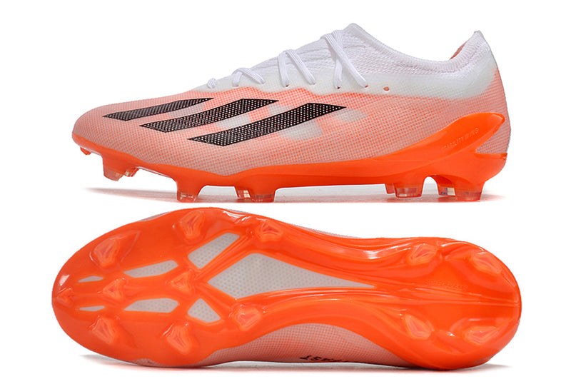 Chuteira Adidas Campo X CrazyFast.1 FG - Branco e Laranja