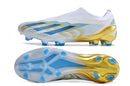 Chuteira Adidas Campo X CrazyFast .1 LL FG - Branco/Dourado/Azul