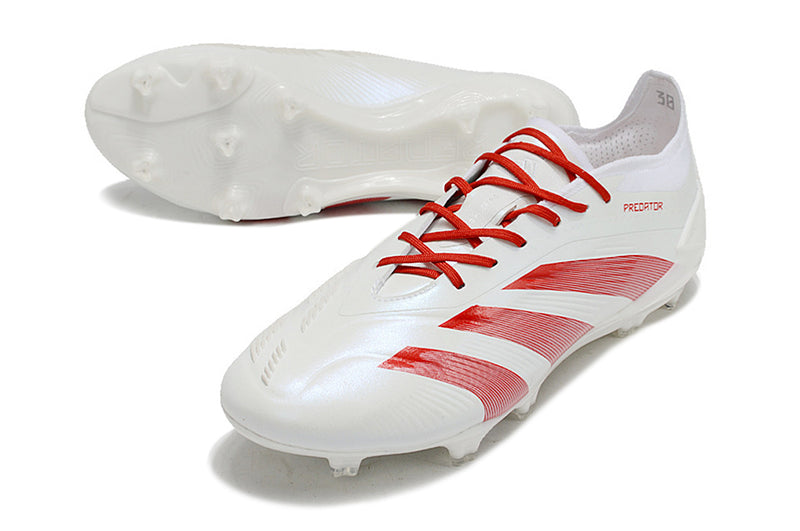 Chuteira Adidas Predator Elite FG Campo - Branco e Vermelho