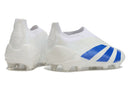 Chuteira Adidas Predator Elite FG Sem Cadarço Campo - Branco e Azul