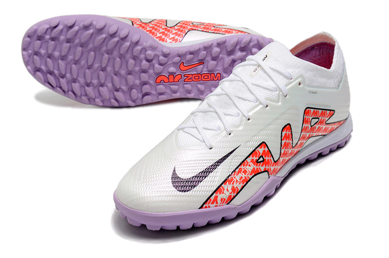 Chuteira Nike Society Air Zoom Mercurial Vapor 15 Elite TF - Branco/Roxo