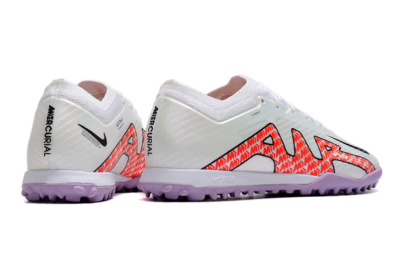 Chuteira Nike Society Air Zoom Mercurial Vapor 15 Elite TF - Branco/Roxo