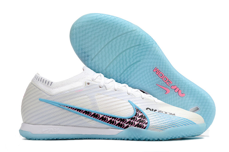 Chuteira Nike Futsal Air Zoom Mercurial Vapor 15 Elite IC - Branco/Azul