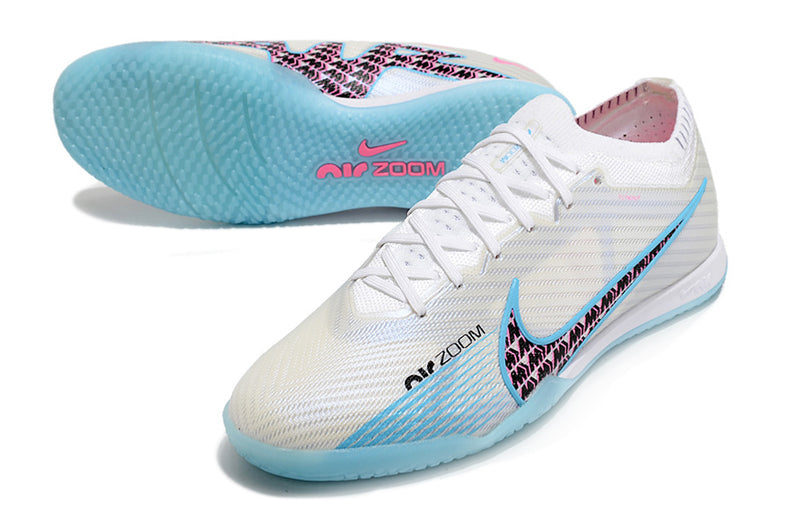 Chuteira Nike Futsal Air Zoom Mercurial Vapor 15 Elite IC - Branco/Azul