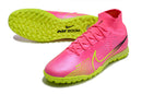 Chuteira Nike Society Air Zoom Mercurial Superfly 9 Elite TF - Rosa/Verde