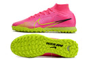 Chuteira Nike Society Air Zoom Mercurial Superfly 9 Elite TF - Rosa/Verde