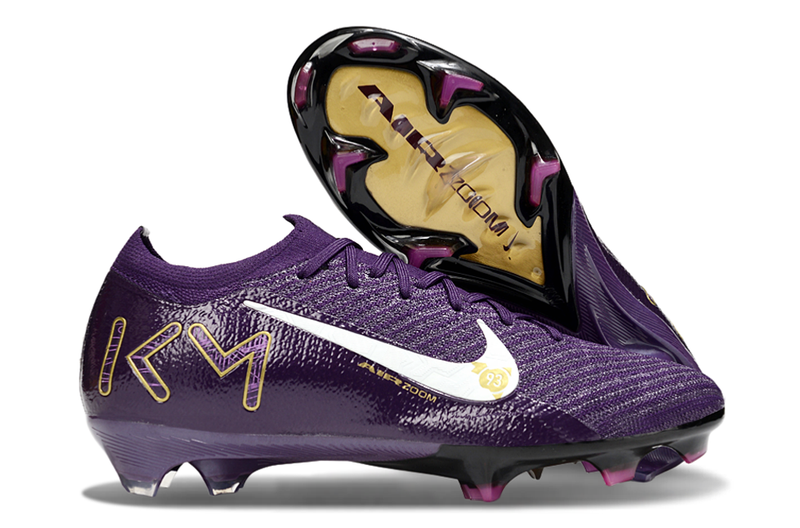 Chuteira Nike Air Zoom Mercurial Vapor 16 Elite FG - Kylian Mbappé - Campo - Roxa