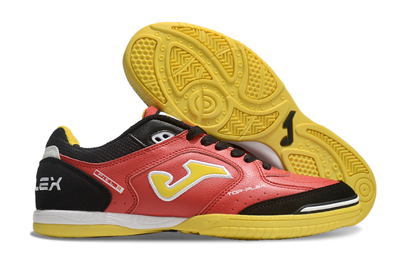 Chuteira Futsal Joma Top Flex Rebound - Preto/Vermelho/Amarelo