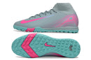 Chuteira Nike Society Air Zoom Mercurial Superfly 10 Elite TF - Azul e Rosa