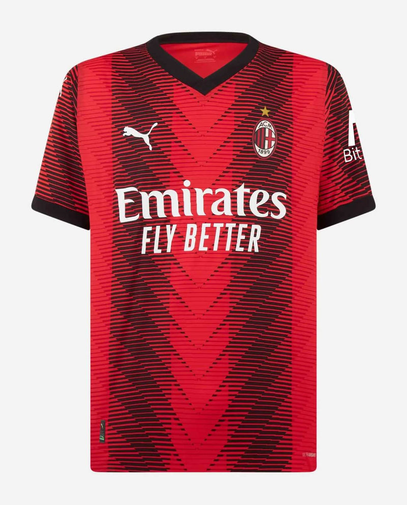 Camisa Milan I 2023/24 Vermelha e Preto - Masculino
