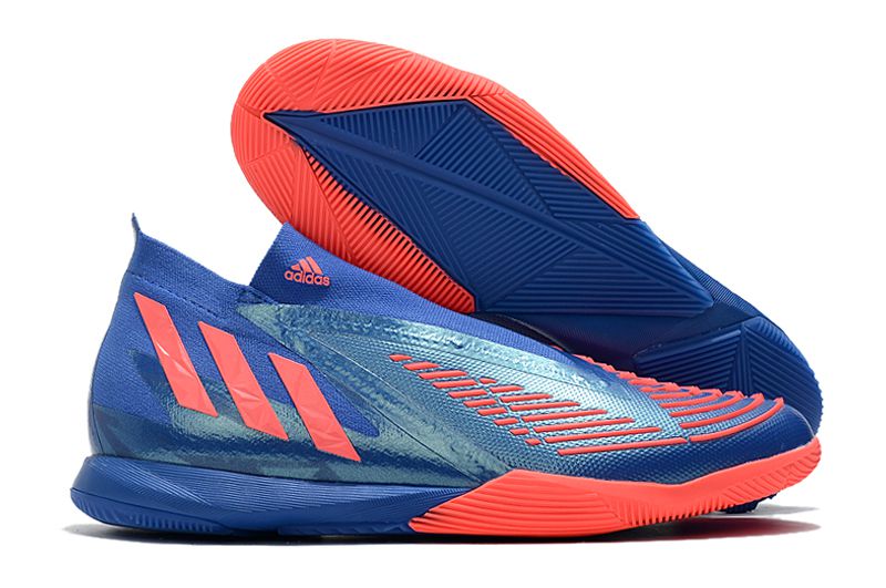 Chuteira Adidas Predator Edge.1 IC - Azul e Laranja