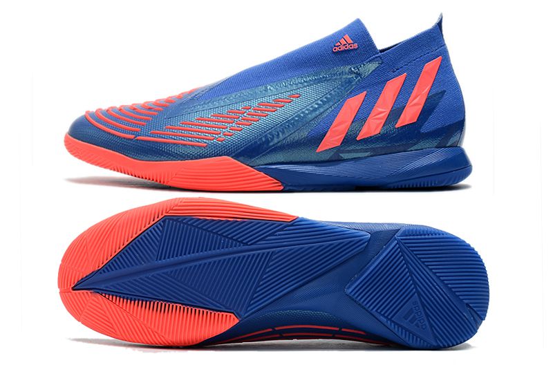 Chuteira Adidas Predator Edge.1 IC - Azul e Laranja