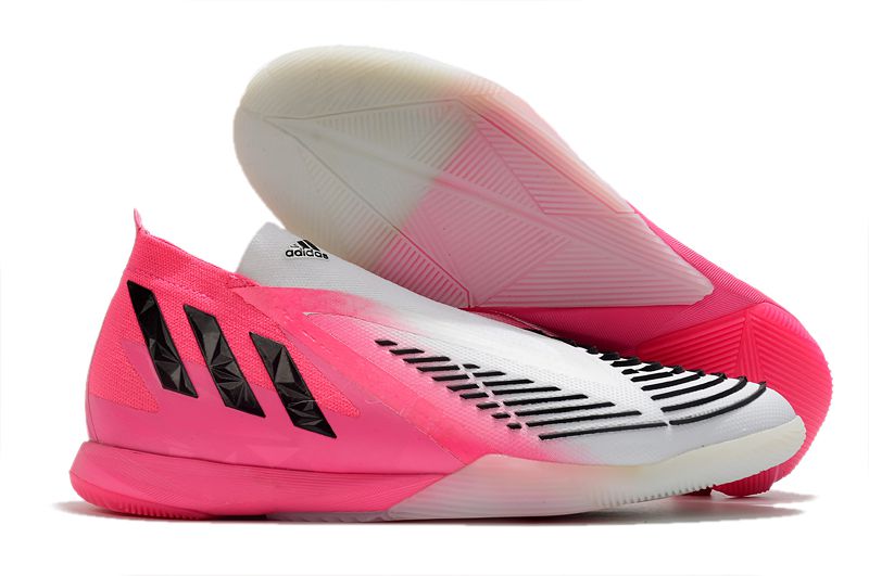 Chuteira Adidas Predator Edge.1 IC Futsal - Branco e Rosa