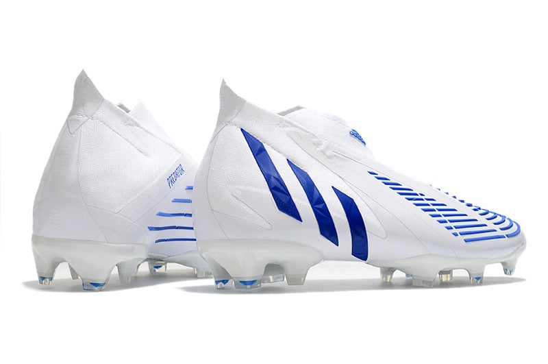 Chuteira Adidas Predator Edge+ FG -Branco e Azul