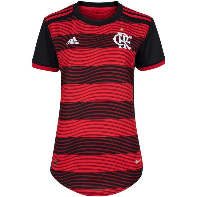 Camisa Flamengo I 2022/23 Vermelha e Preta - Feminina