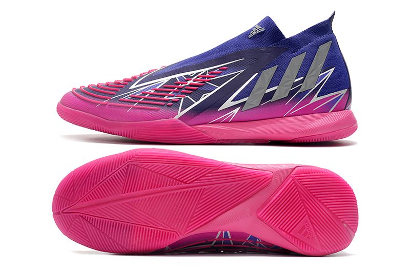 Chuteira Adidas Predator Edge.1 IC Futsal - Azul e Rosa