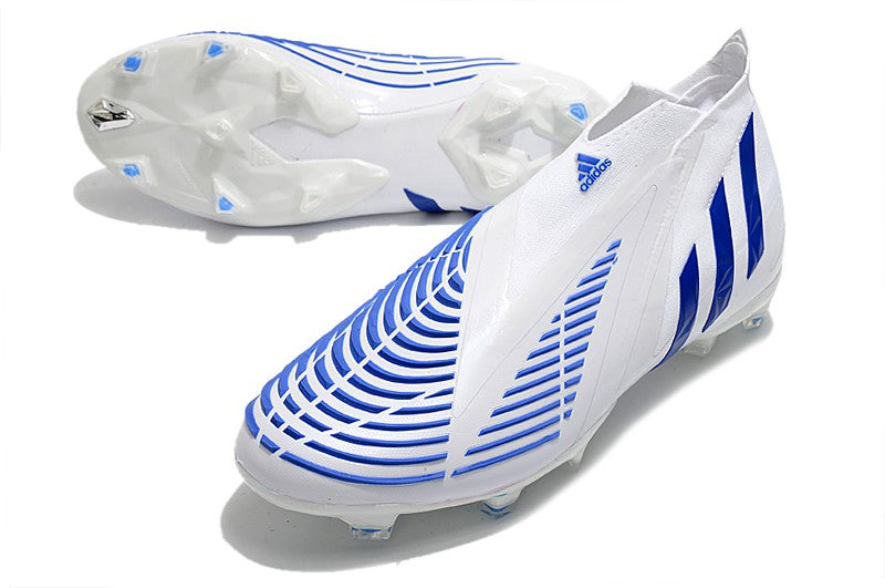 Chuteira Adidas Predator Edge+ FG -Branco e Azul