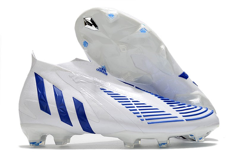 Chuteira Adidas Predator Edge+ FG -Branco e Azul