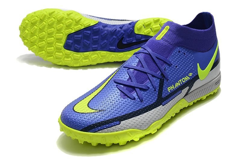 Chuteira Society Nike Phantom GT TF - Azul e Verde